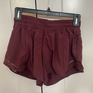Burgundy lululemon shorts